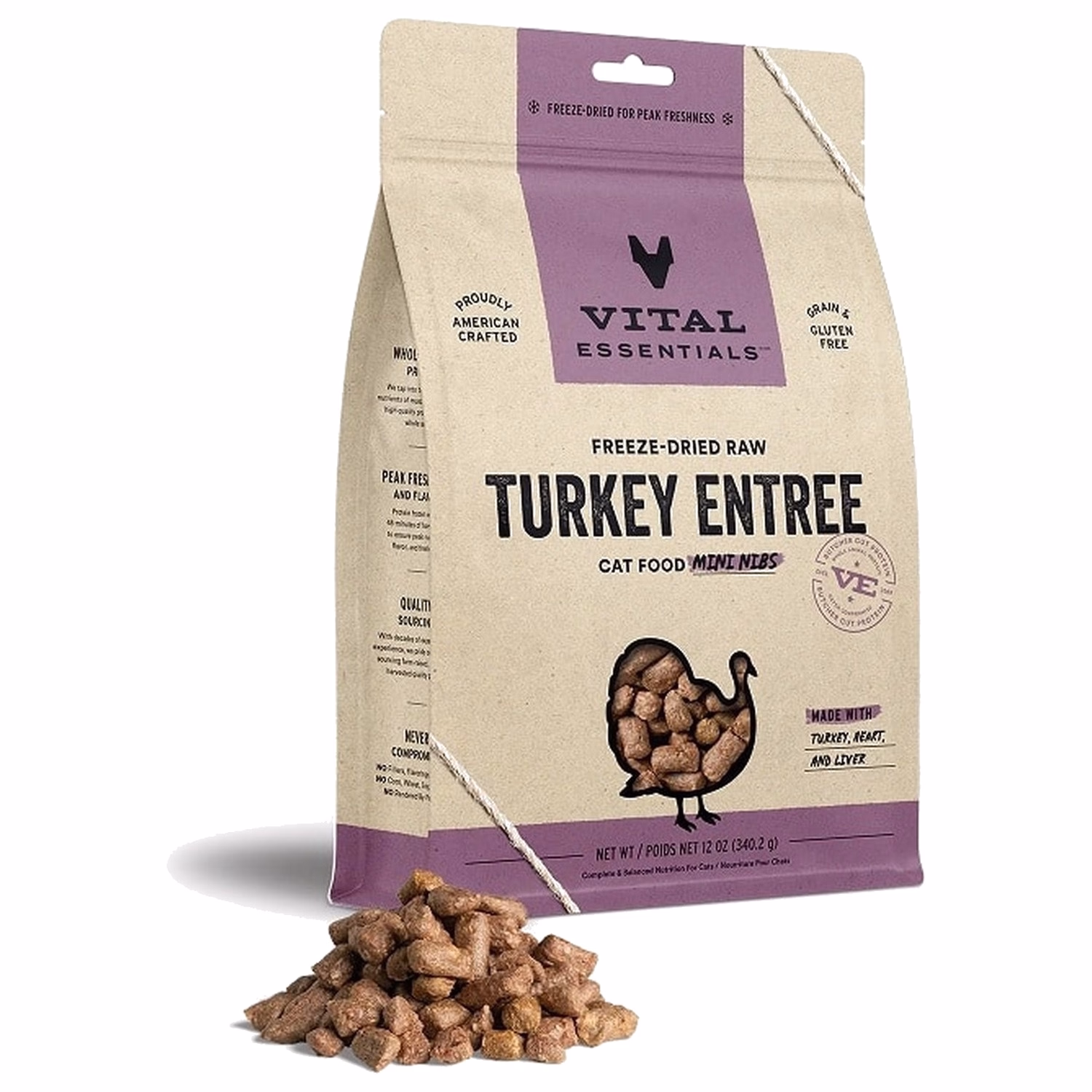 Vital Essentials 美國貓糧 - 凍乾脫水(迷你粒) - 火雞肉 12oz