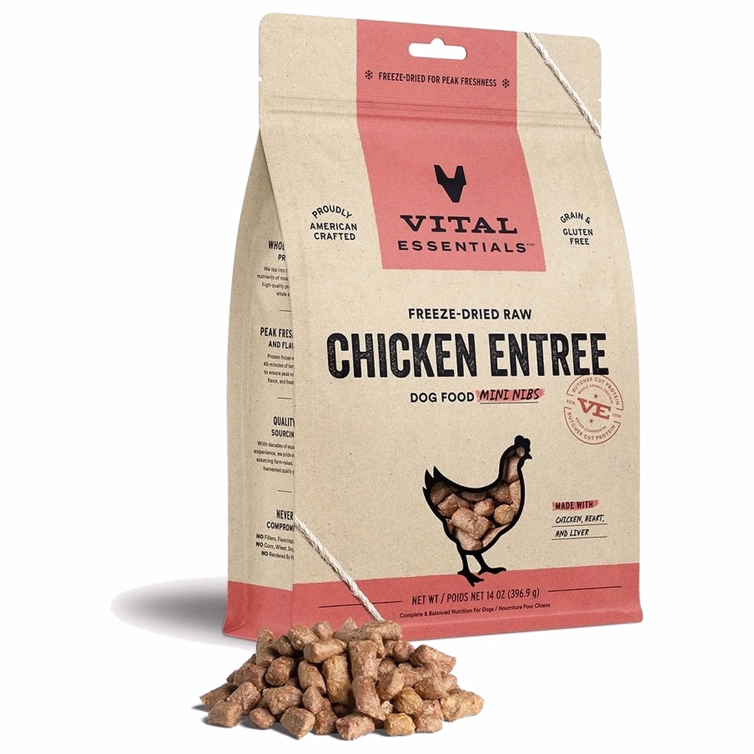 Vital Essentials Dog Food - Freeze-Dried Mini Nibs - Chicken