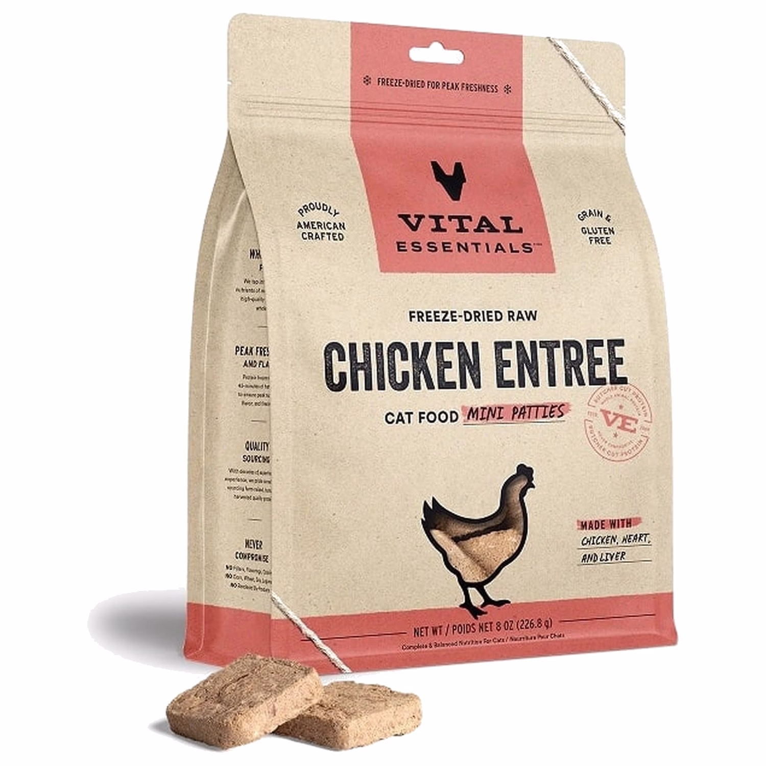 Vital Essentials 美國貓糧 - 凍乾脫水(迷你肉餅) - 雞肉