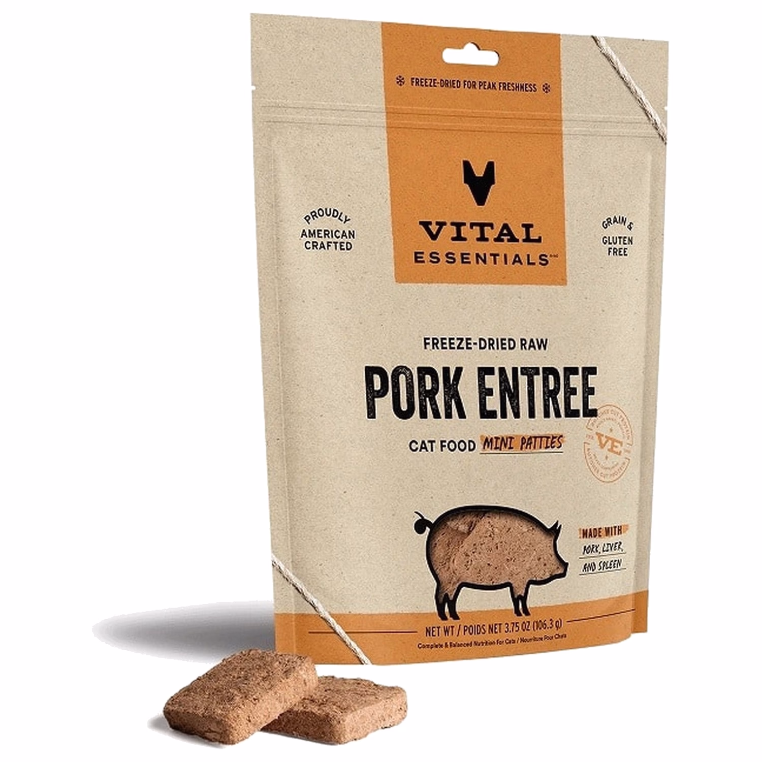 Vital Essentials 美國貓糧 - 凍乾脫水 迷你肉餅 - 豬肉