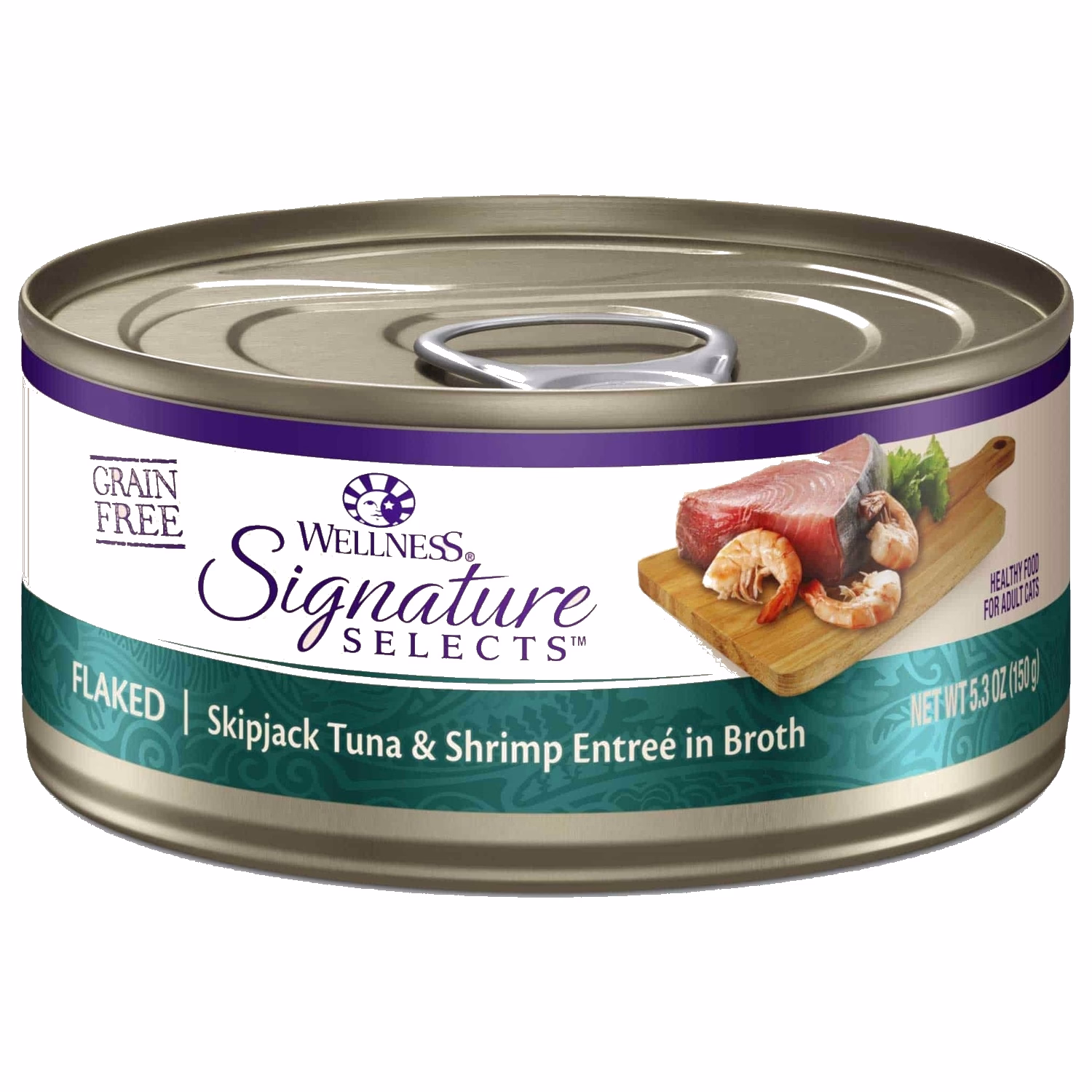 Wellness Cat Can - Signature Selects Grain Free - Flaked Skipjack Tuna & Shrimp
