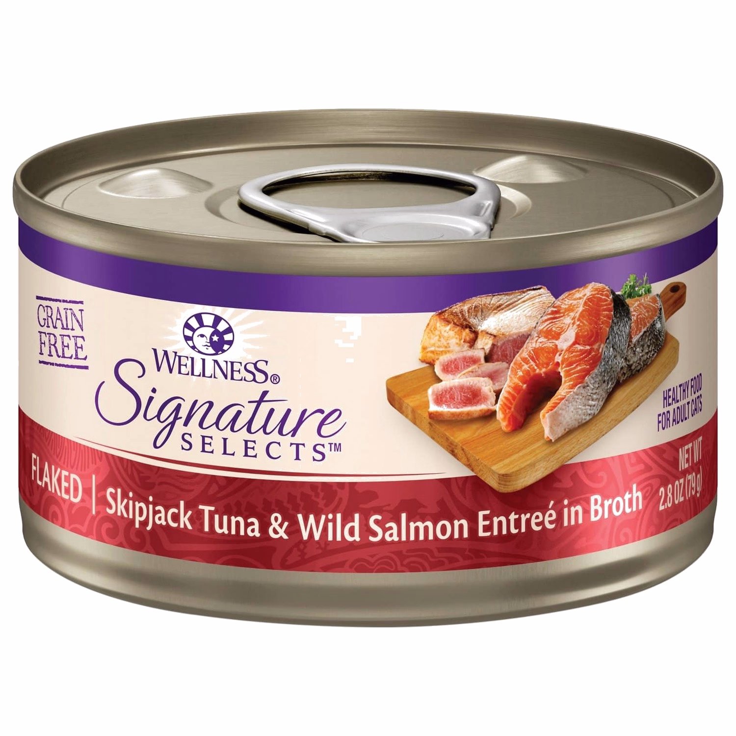 Wellness Cat Can - Signature Selects Grain Free - Flaked Skipjack Tuna & Wild Salmon