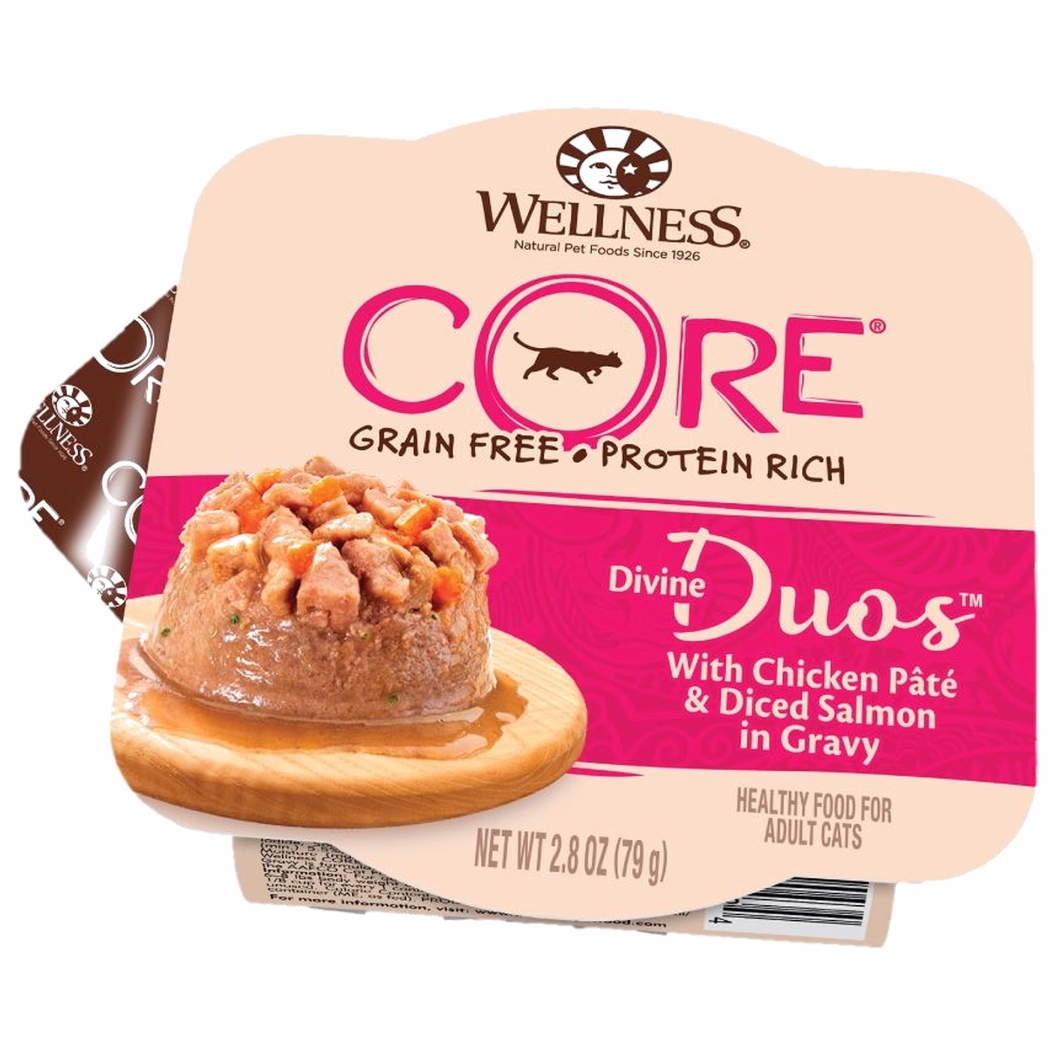 Wellness Cat Wet Food - Divine Duos Chicken Pate & Diced Salmon 2.8oz