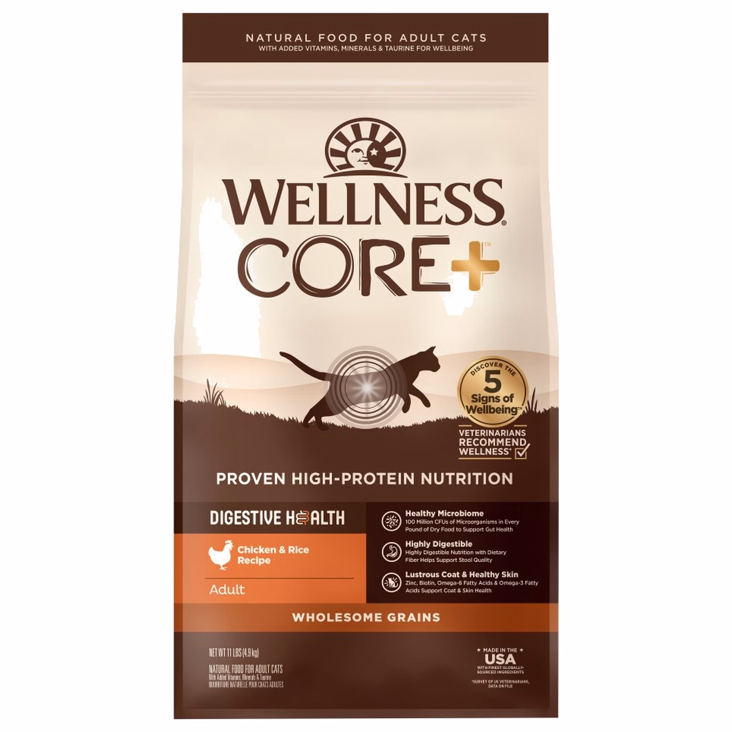 Wellness CORE 消化健康貓糧 - 雞肉與米飯 5lb - EXP 04-01-2027