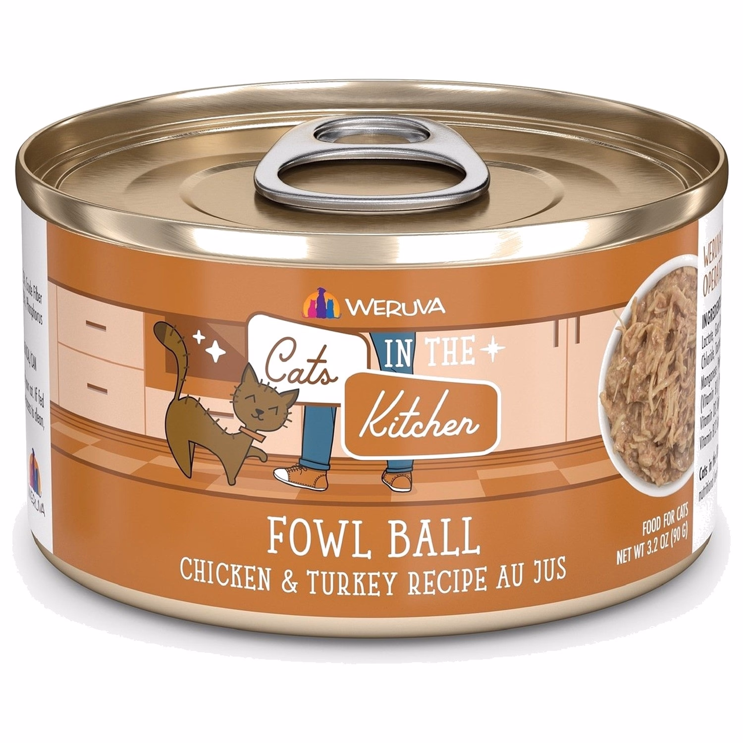 Weruva Cat Can - Cats in the Kitchen - Fowl Ball - Chicken & Turkey 3.2oz | 90g - EXP 30-11-2026