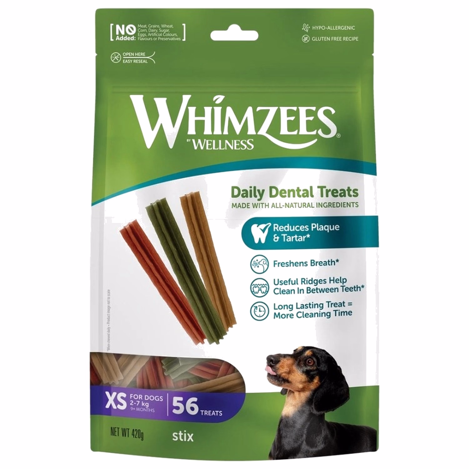 Whimzees狗小食 - 六角長條型潔齒骨 - 小型犬 - 加細碼 56件 | 420g