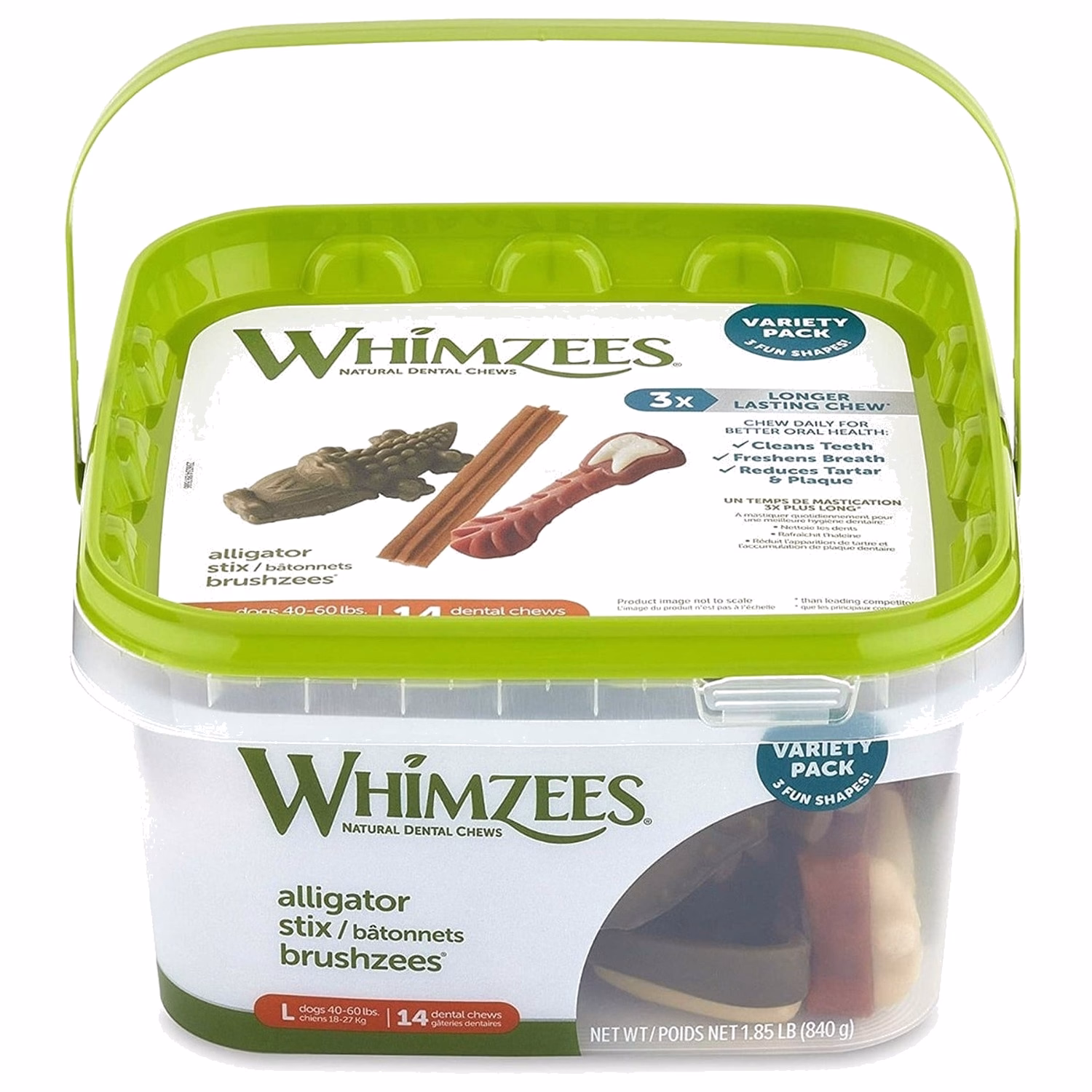 Whimzees 狗小食 - 混合潔齒骨 - 大型犬 - 大碼 14件 | 840g