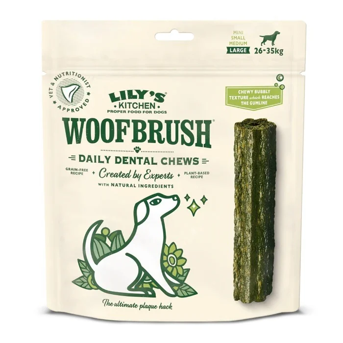 Lilys Kitchen Dog Dental Treat - Woofbrush Gut Health - Large 329g | 7pcs