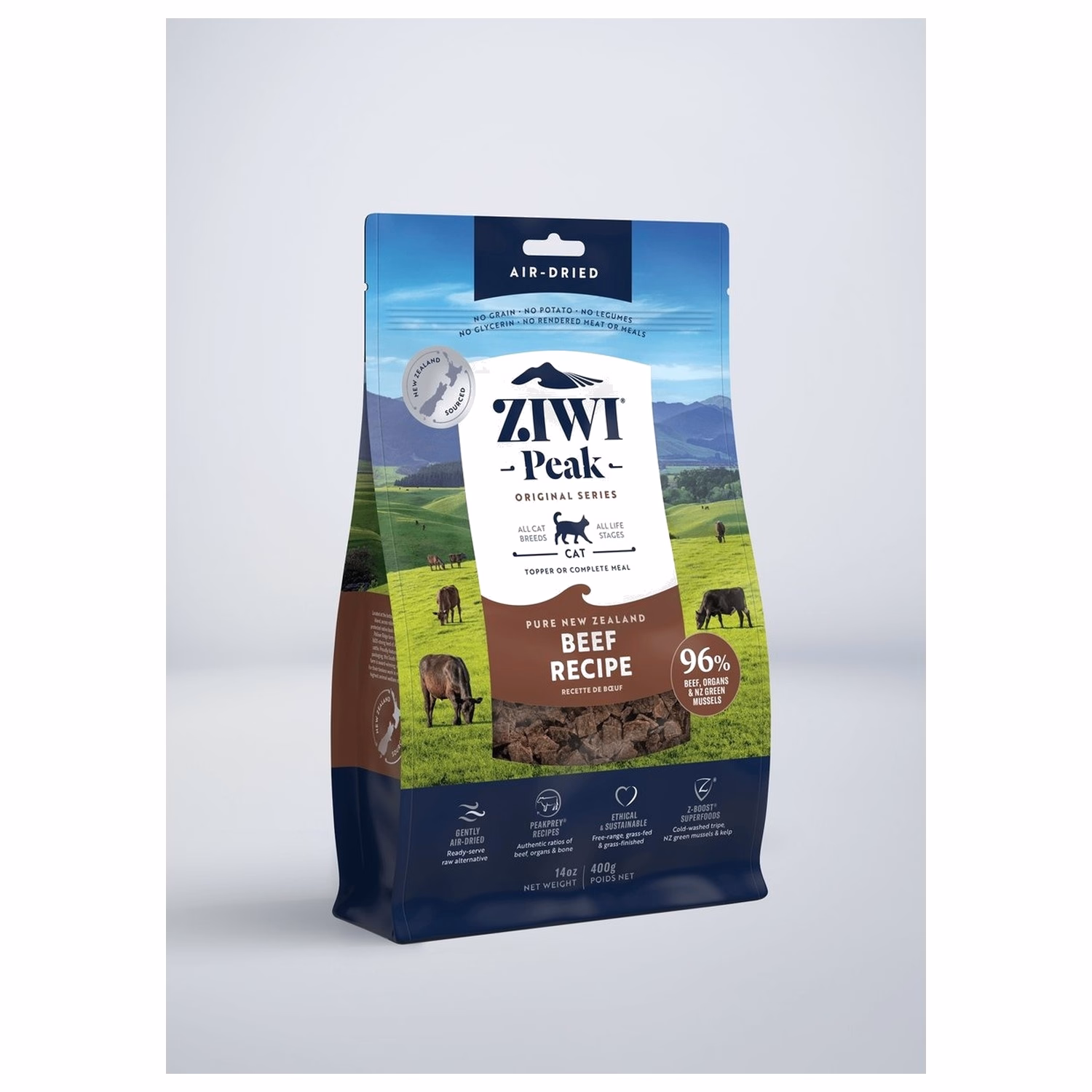 Ziwipeak新西蘭巔峰貓糧 - 風乾脫水 - 無穀物牛肉配方