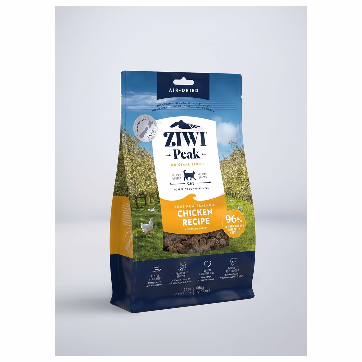 Ziwipeak新西蘭巔峰貓糧 - 風乾脫水 - 無穀物放養雞配方
