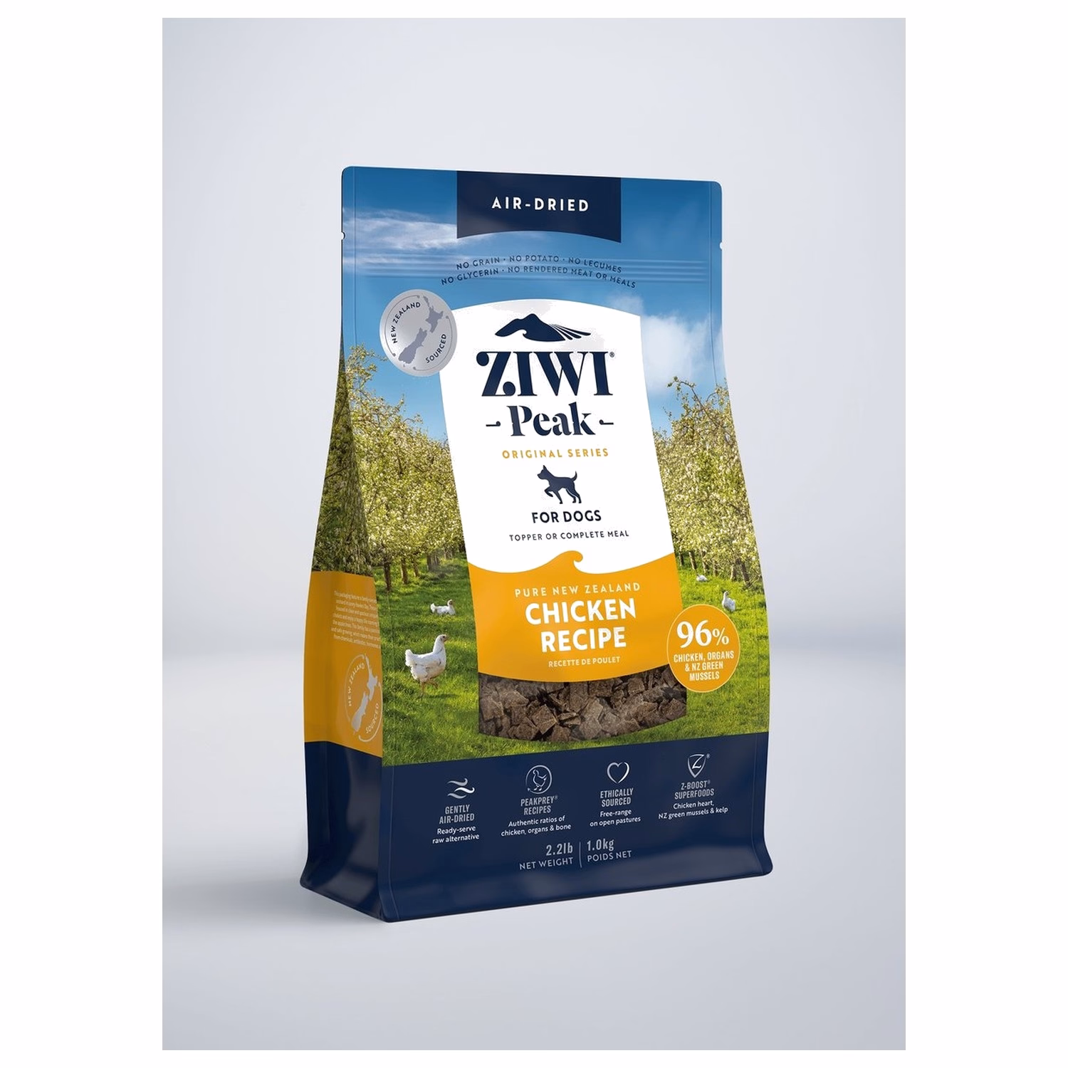 Ziwipeak新西蘭巔峰狗糧 - 風乾脫水 - 無穀物放養雞配方