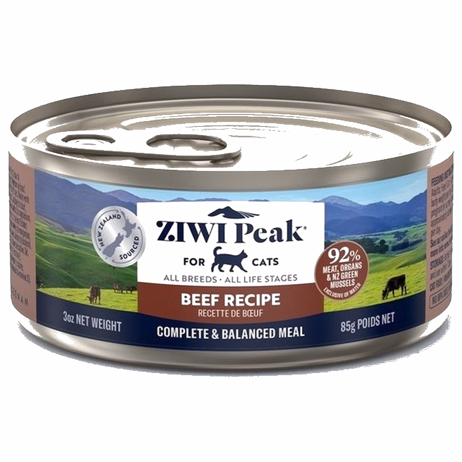 Ziwipeak新西蘭巔峰貓罐頭 - 無穀物牛肉配方