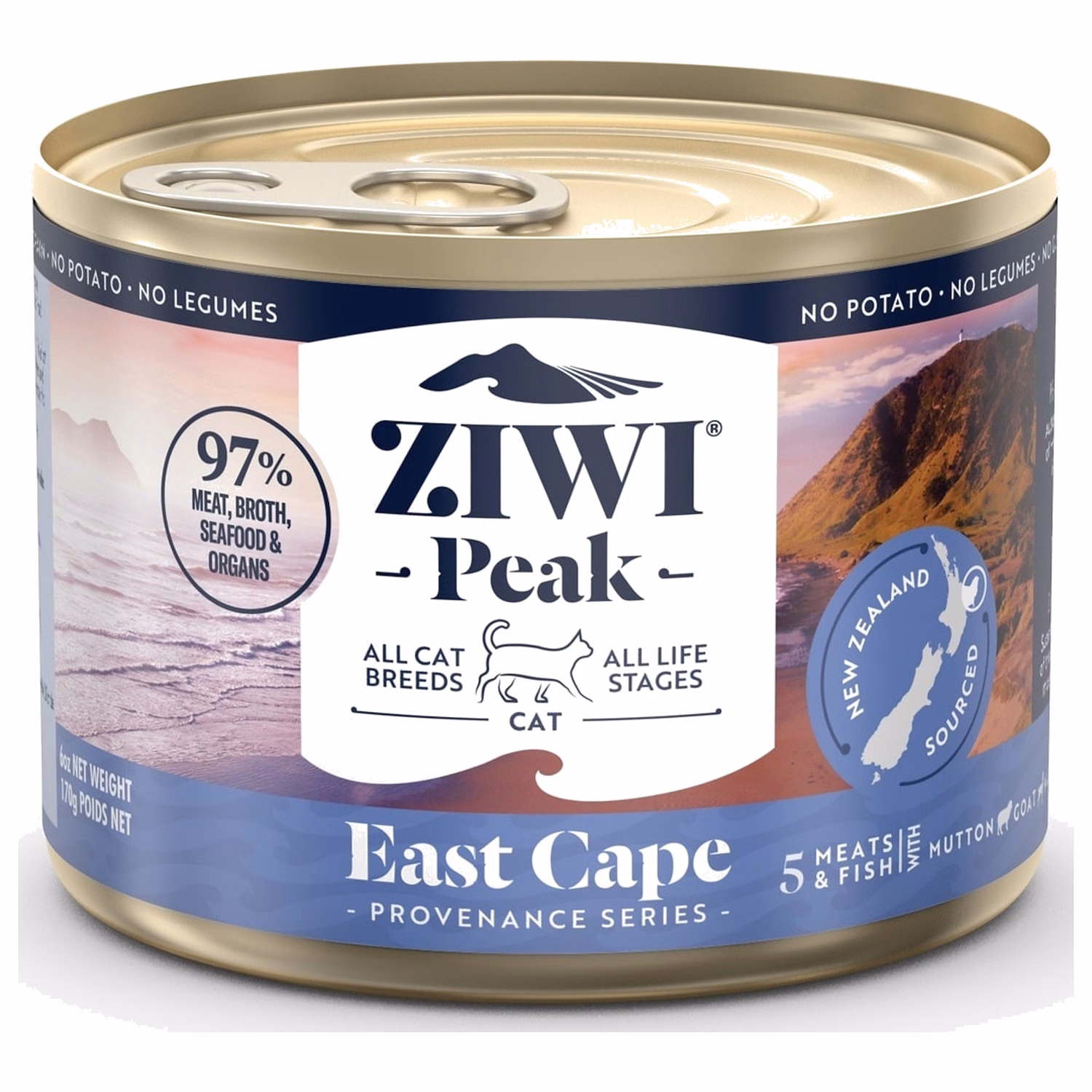 Ziwipeak Cat Can Food - Provenance Series - East Cape (Mutton + Goat) 6oz