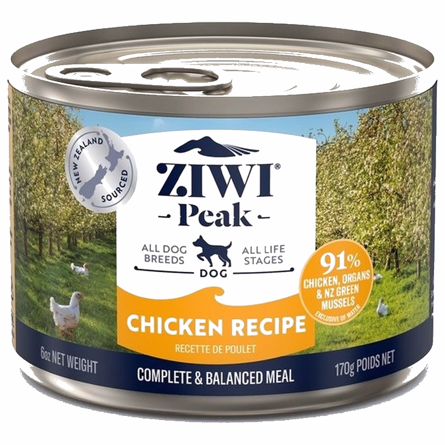 Ziwipeak新西蘭巔峰狗罐頭 - 無穀物雞肉配方 170g