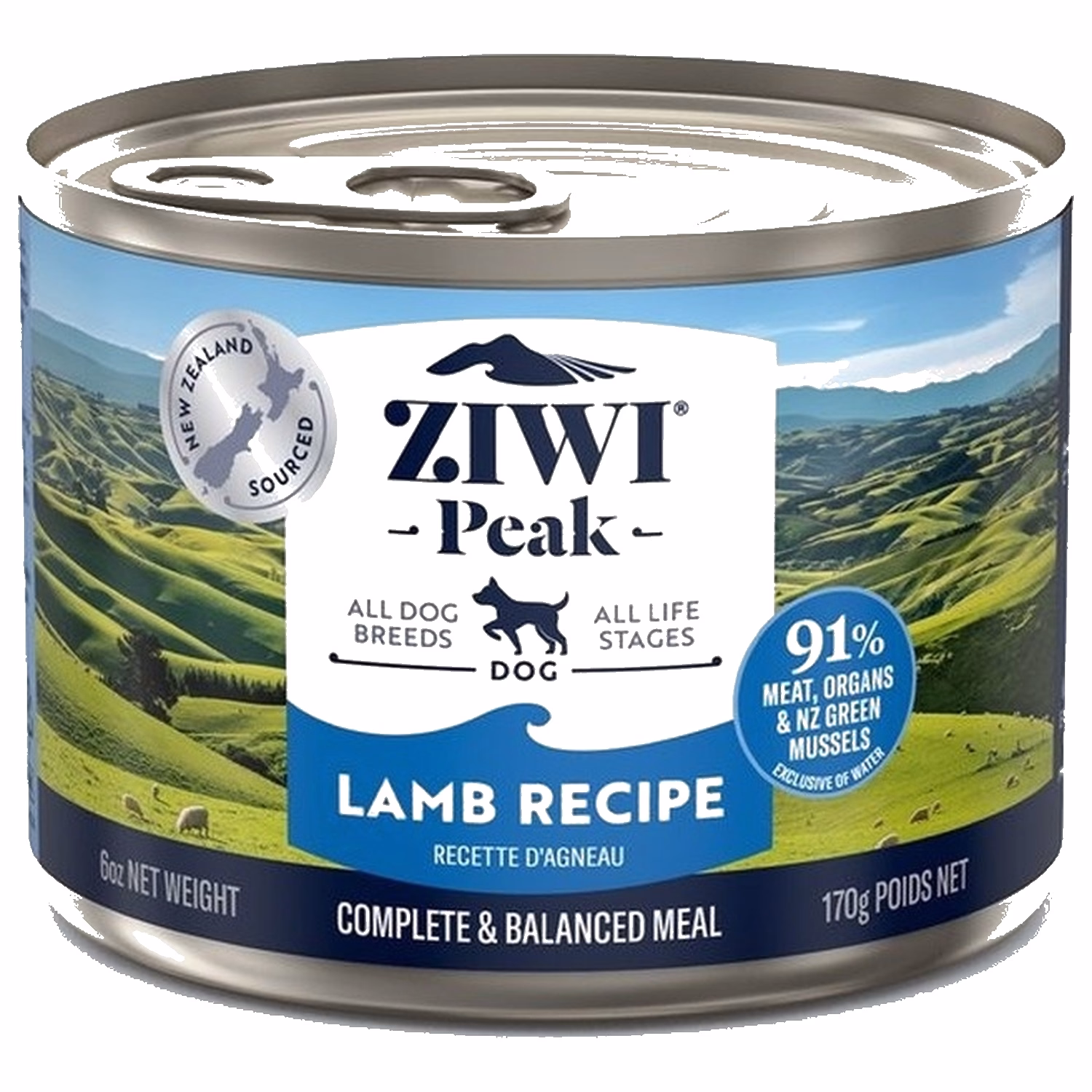 Ziwipeak新西蘭巔峰狗罐頭 - 無穀物羊肉配方 170g