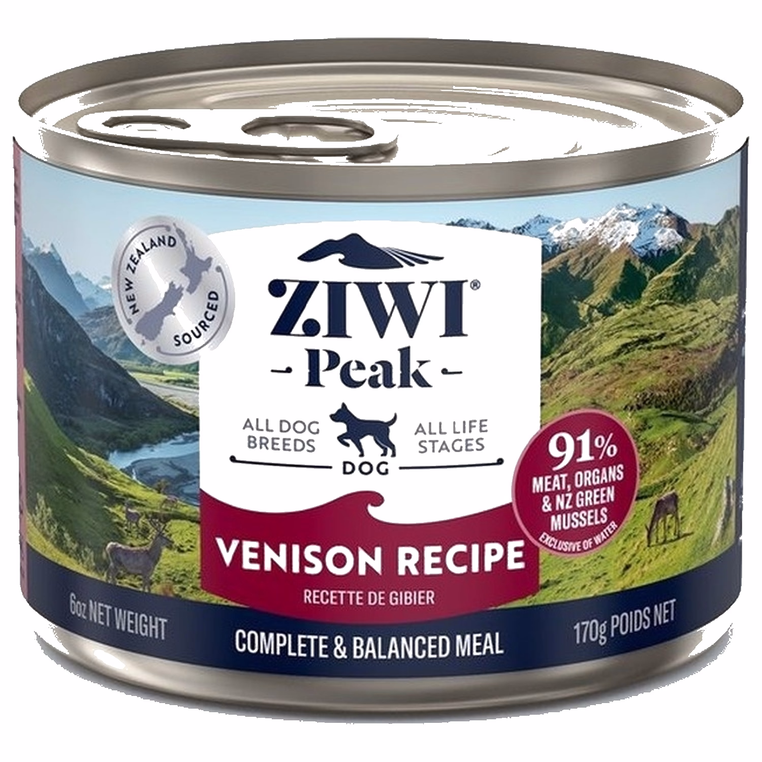 Ziwipeak新西蘭巔峰狗罐頭 - 無穀物鹿肉配方