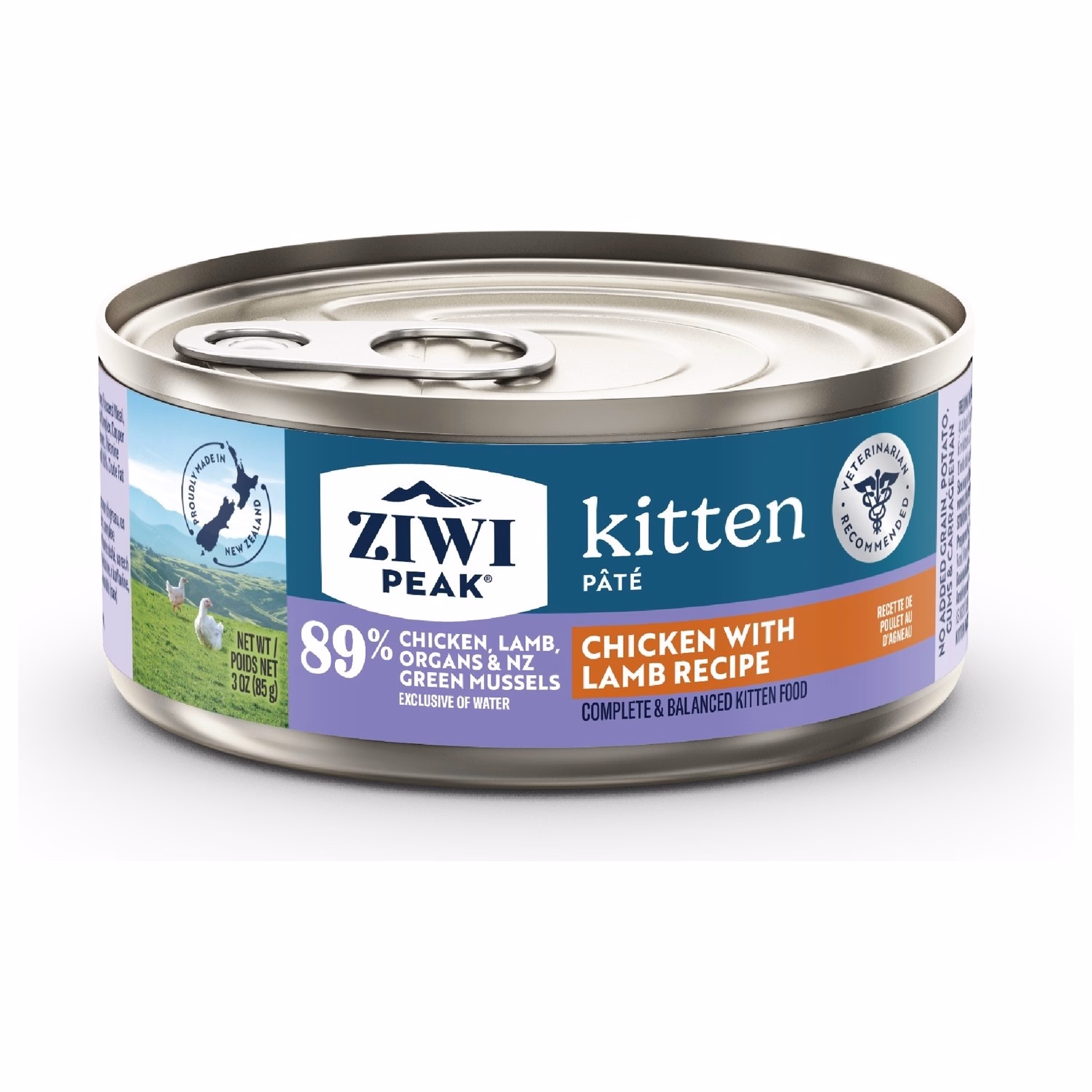 Ziwipeak Cat Can Food - Grain Free Chicken with Lamb Kitten 85g