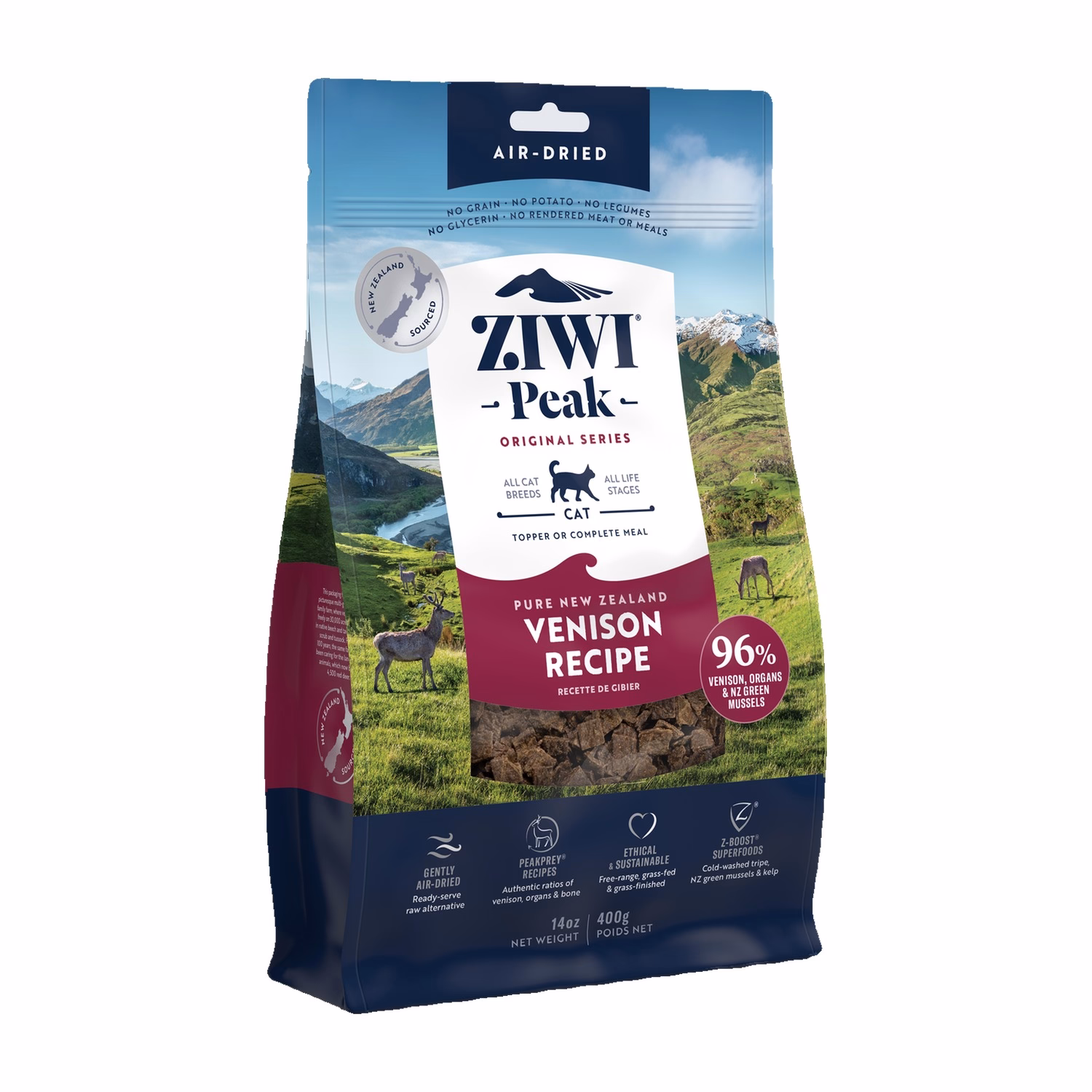 Ziwipeak Cat Food - Air Dried - Grain Free Venison 400g