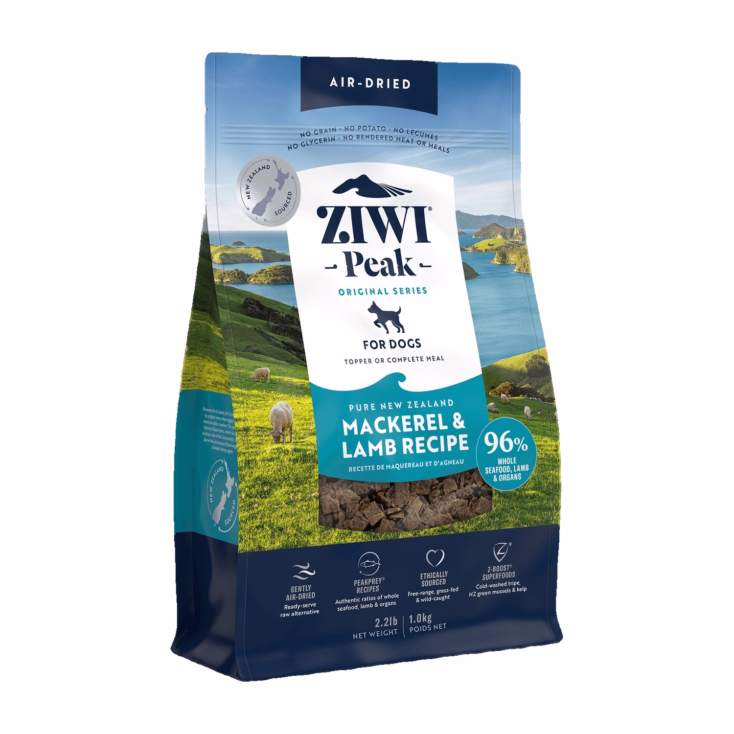 Ziwipeak Dog Food - Air Dried - Grain Free Mackerel & Lamb Recipe