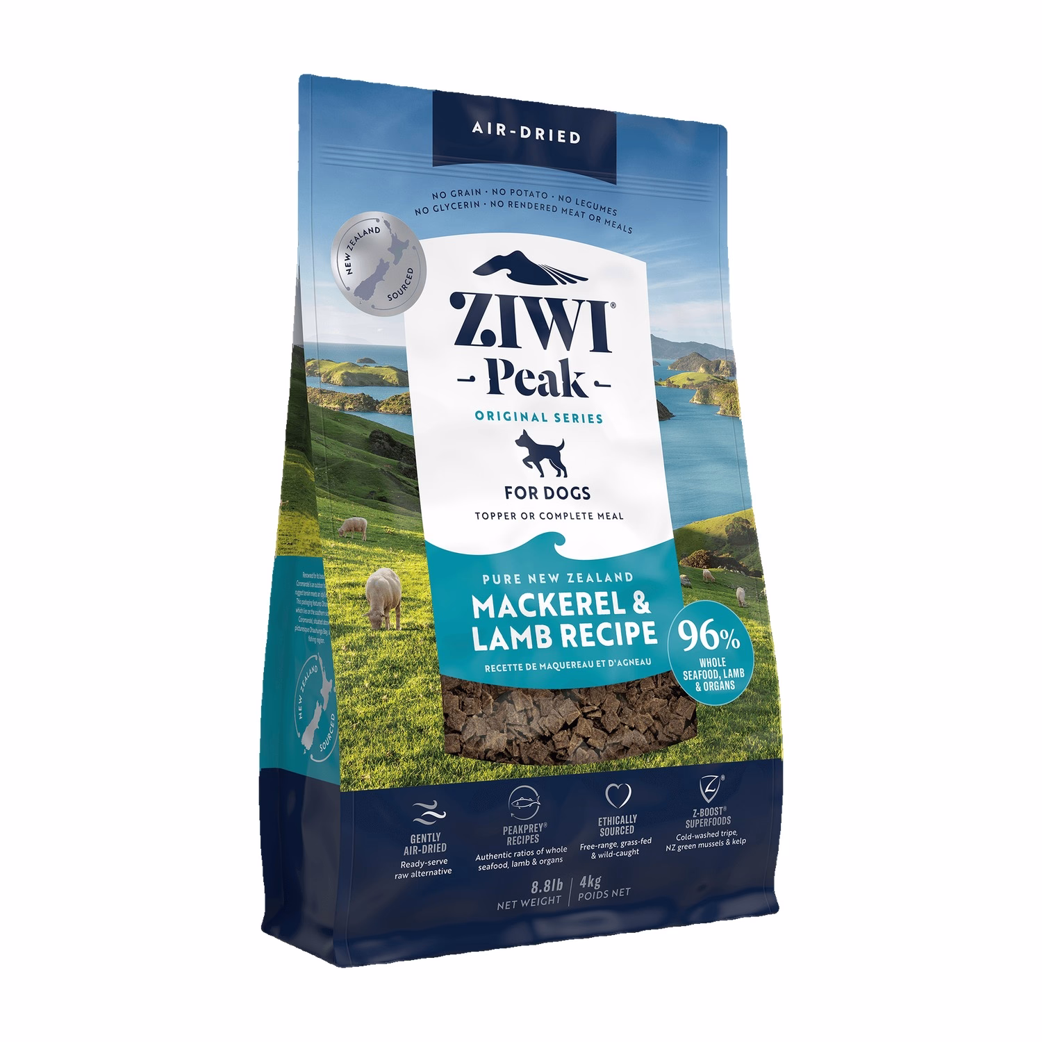 Ziwipeak Dog Food - Air Dried - Grain Free Mackerel & Lamb Recipe 4kg - EXP 08-01-2027