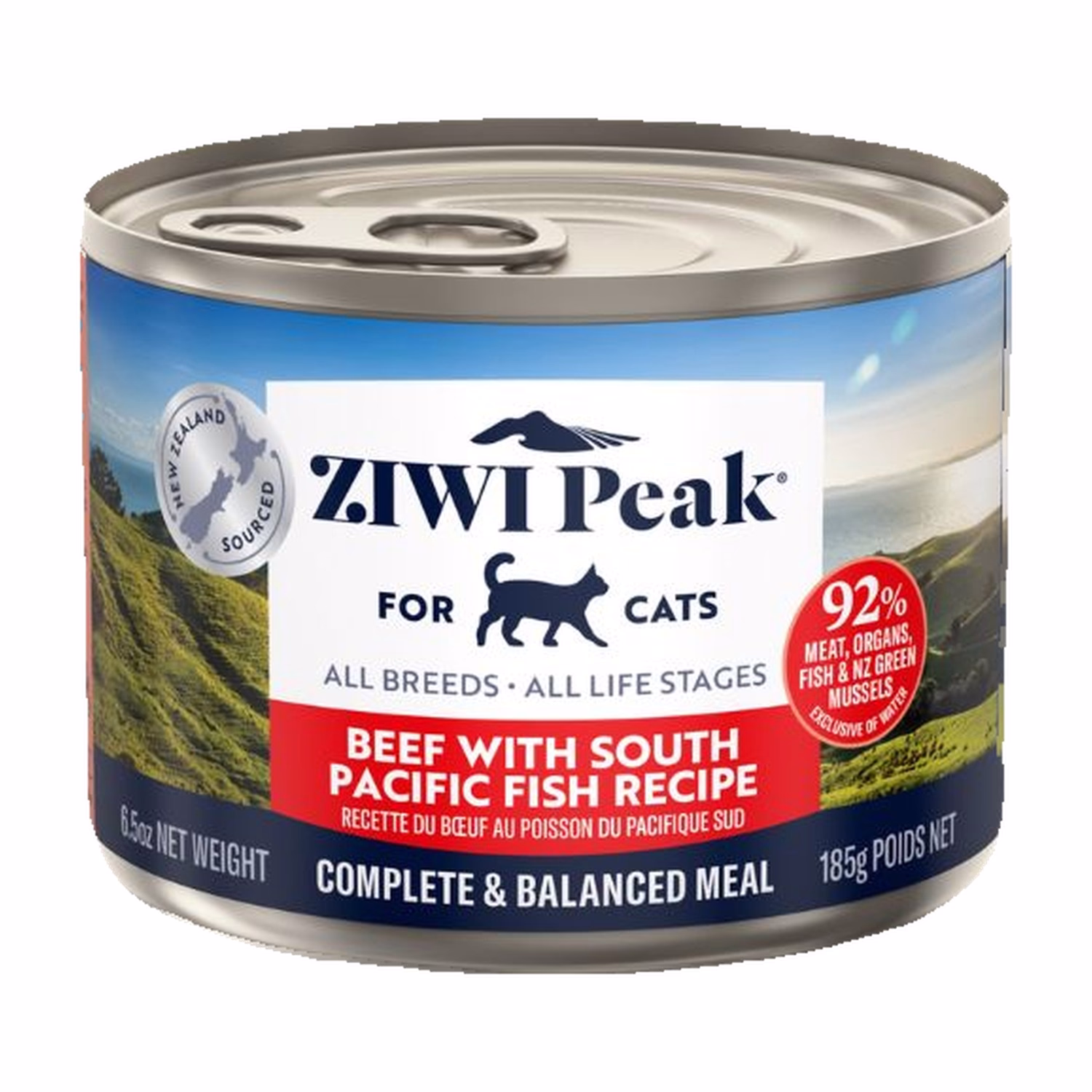 Ziwipeak新西蘭巔峰貓罐頭 - 無穀物牛肉配南太平洋魚配方