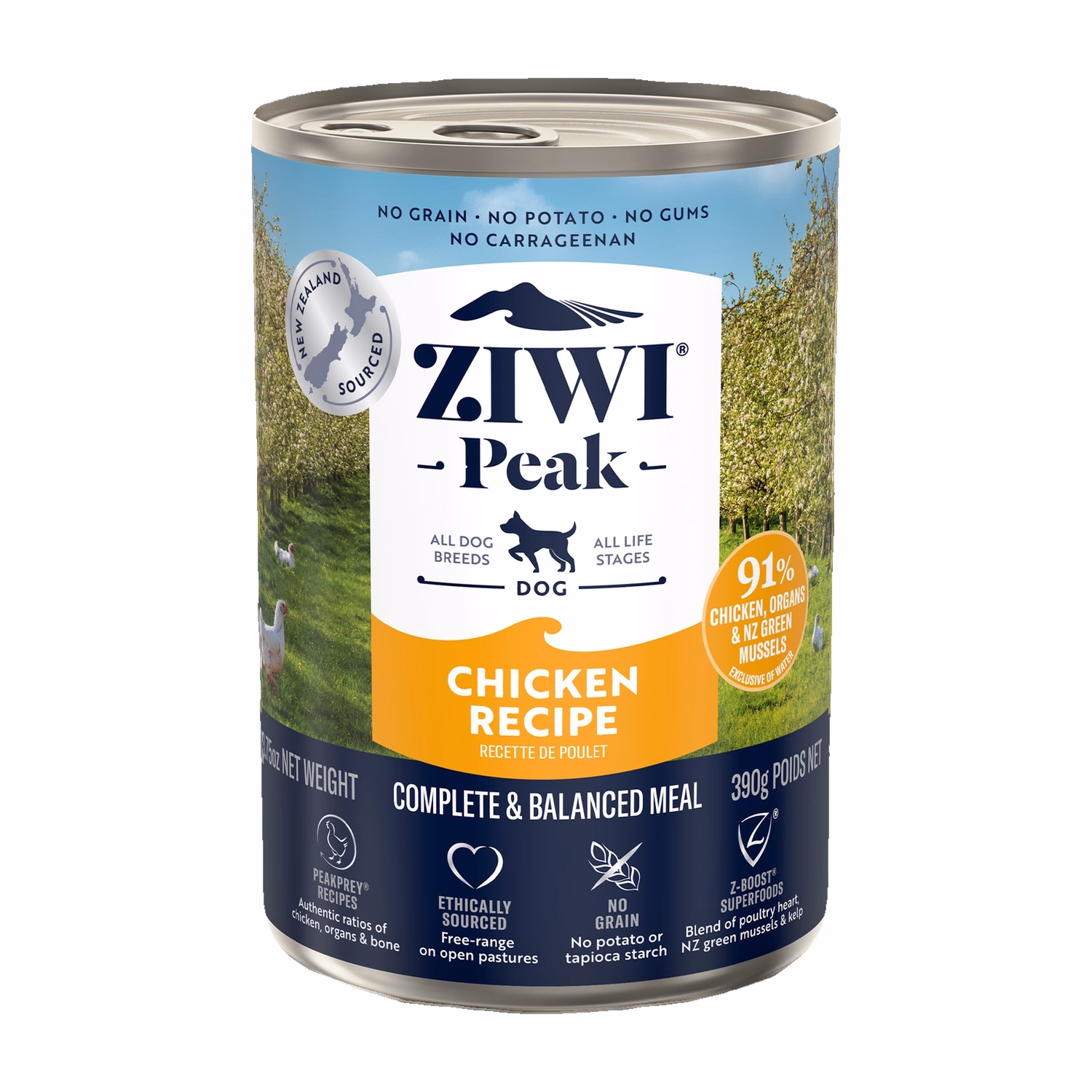 Ziwipeak Dog Can Food - Grain Free Chicken 390g