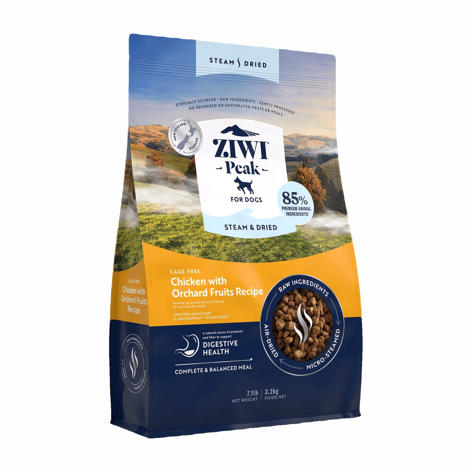 Ziwipeak Dog Food - Steam & Dried - Grain Free Chicken with Orchard Fruits 3.2kg