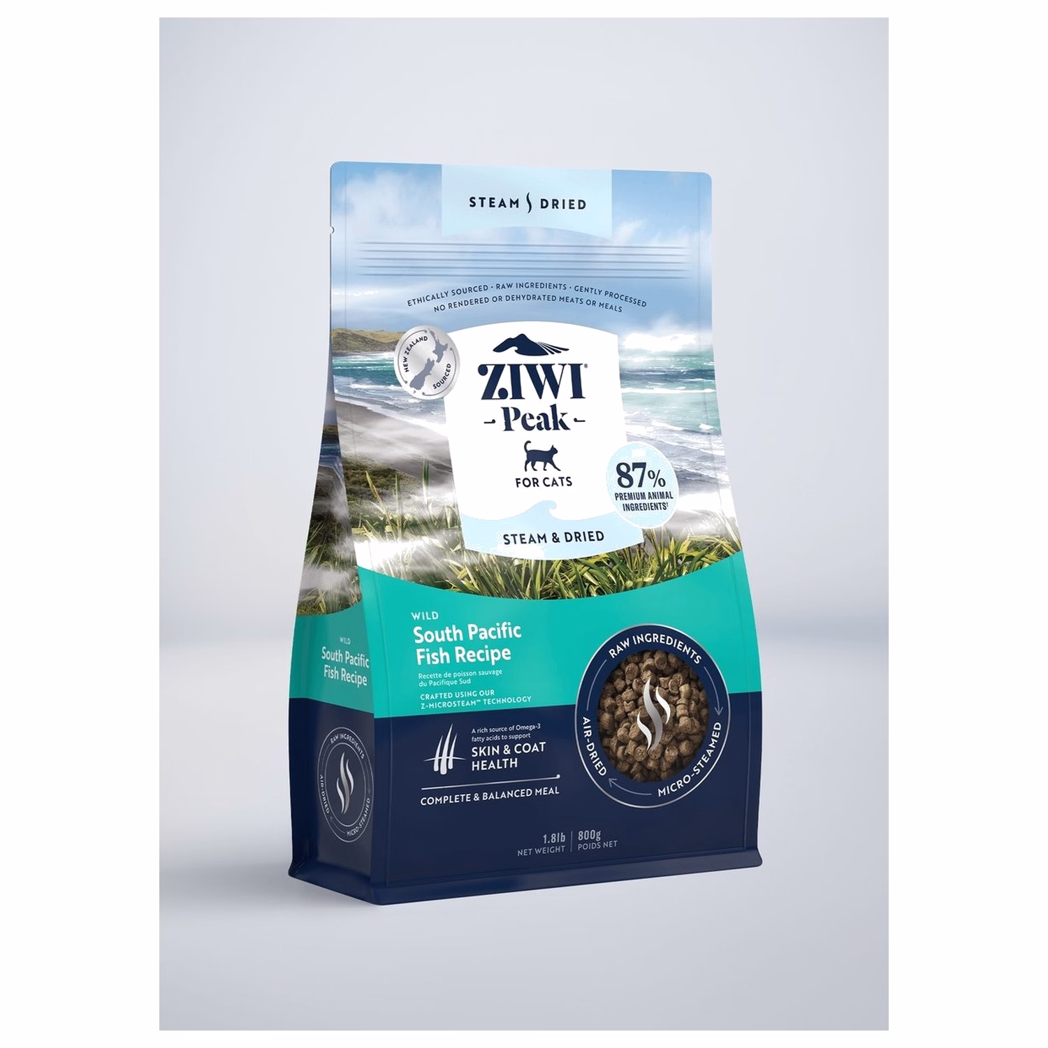 Ziwipeak新西蘭巔峰貓糧 - 柔蒸溫乾系列 - 無穀物野生南太平洋魚