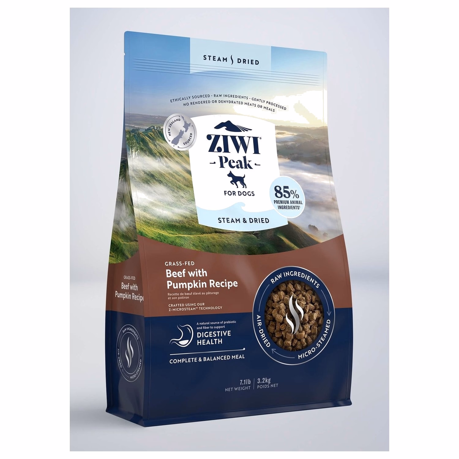 Ziwipeak新西蘭巔峰狗糧 - 柔蒸溫乾系列 - 無穀物草飼牛南瓜 3.2kg