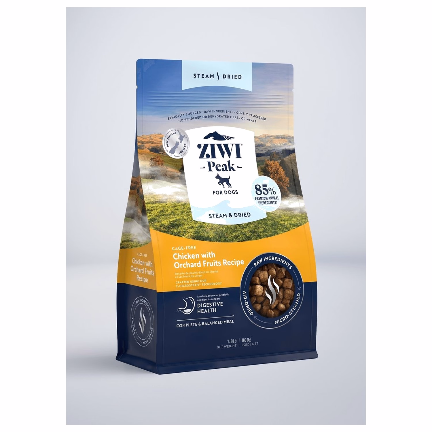 Ziwipeak Dog Food - Steam & Dried - Grain Free Chicken with Orchard Fruits Recipe