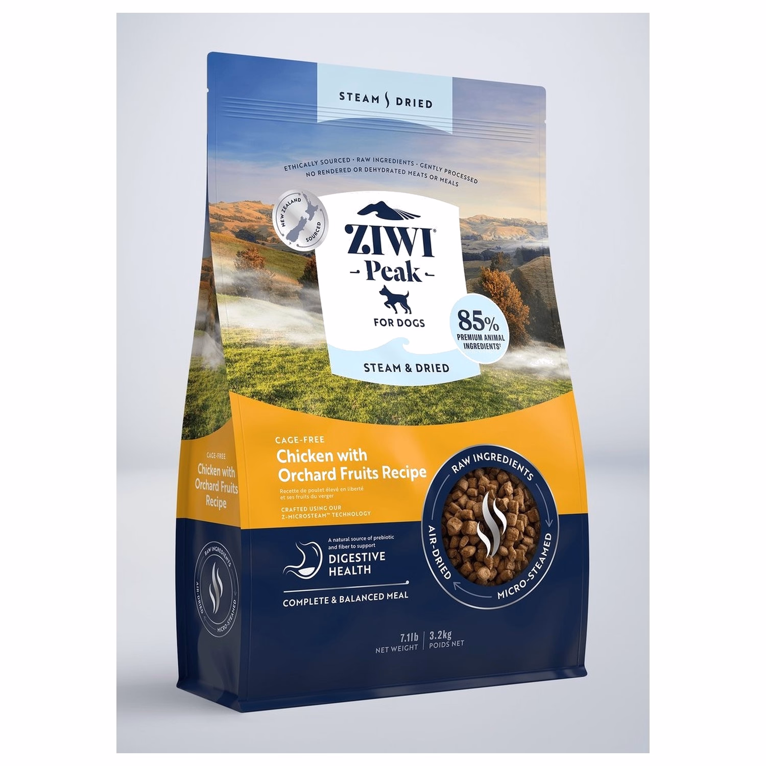 Ziwipeak新西蘭巔峰狗糧 - 柔蒸溫乾系列 - 無穀物放養雞配果園水果 3.2kg