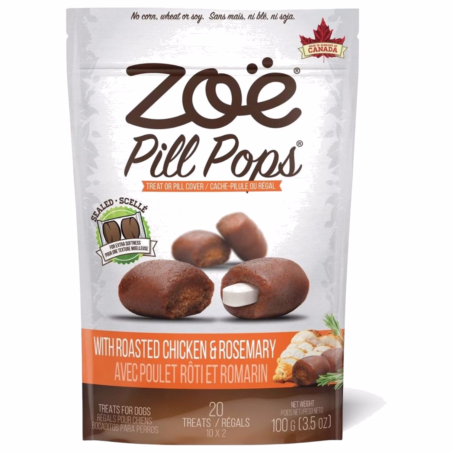 Zoe Pill Pops Dog Treat - Roasted Chicken with Rosemary 100g (20pcs)- EXP 20-08-2026