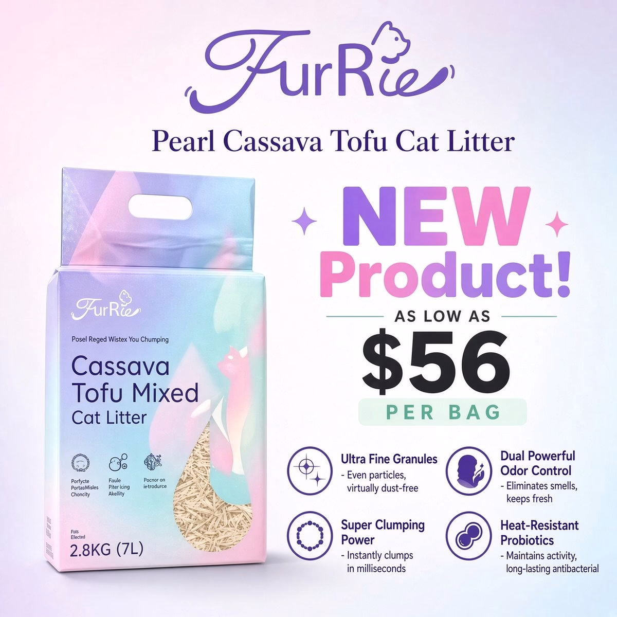 Furrie Pearl Rapid White Tea Cat Litter — as low as HK$56 per bag!