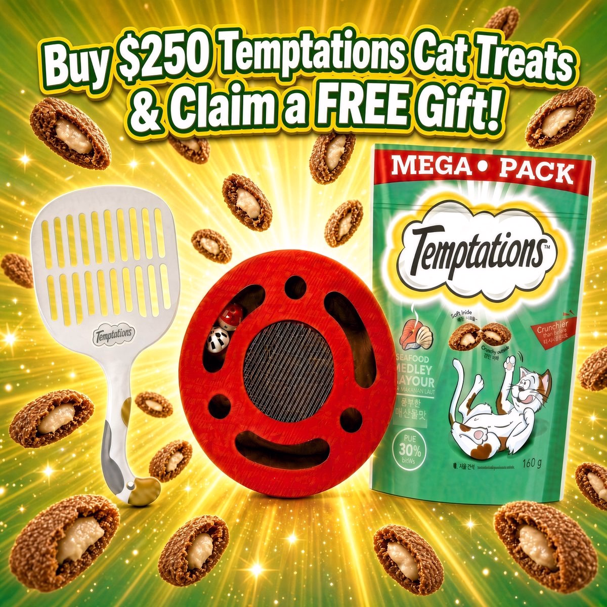 Buy $250 Temptations Cat Treats & Claim a FREE Gift!
