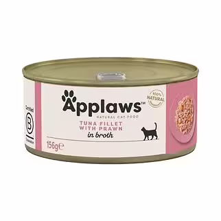 Applaws 愛普士貓罐頭 - 吞拿魚柳海蝦 156g