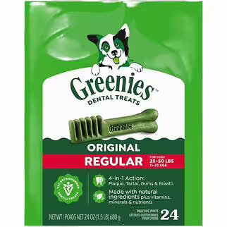 GREENIES 狗狗潔齒骨 - Regular 25-50磅體重犬 - 24oz | 24pc