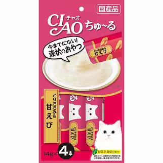 CIAO Cat Treat (SC-142) - Churu Chicken with Shrimp (14gx4)