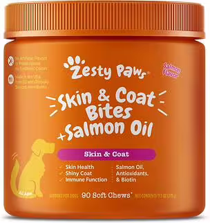 Zesty Paws Dog Supplement - Salmon Bites Skin Health 315g (90 chews)
