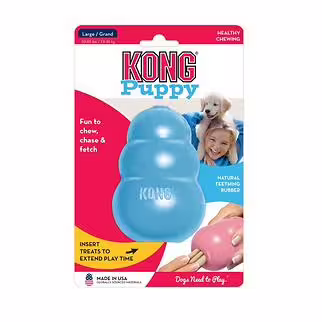 KONG Puppy Chew Toy - Blue - Large (30-65lbs / 13-30kg)