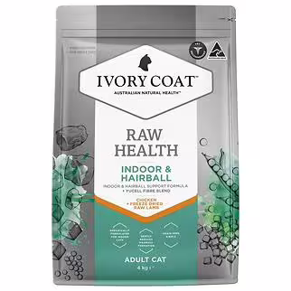 IVORY COAT Cat Food - Indoor & Hairball - Chicken & Freeze Dried Raw Lamb