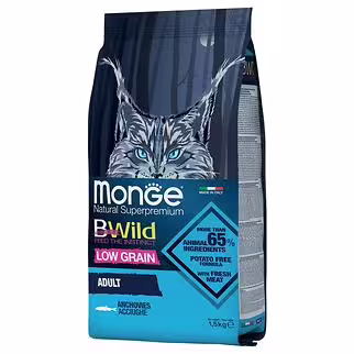 MONGE 低穀物野生系列 - 成貓乾糧 - 鯷魚肉配方