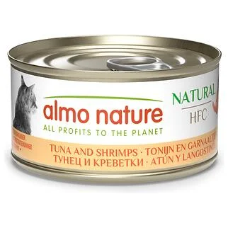 Almo Nature 貓濕糧 - 天然系列 - 原隻鮮蝦吞拿魚