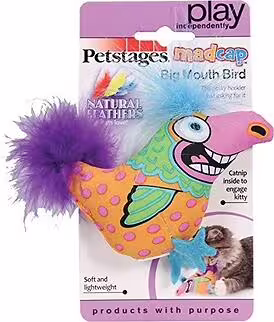 Petstages Cat Toy - Madcap Big Mouth Bird (4 x 2 inch)