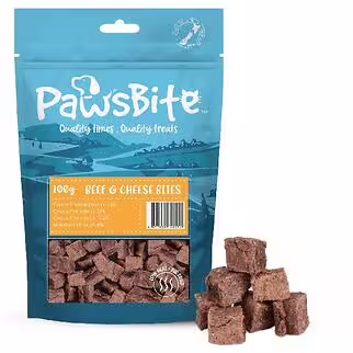PawsBite 新西蘭貓狗小食 - 風乾脫水 - 芝士牛肉粒 100g