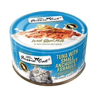 Fussie Cat 高竇貓濕糧 - 極品吞拿魚小鯷魚山羊奶湯汁 70g