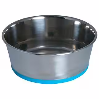 ROGZ Stainless Non-Slip Steel Slurp Bowlz - Blue (M)