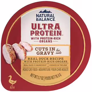 Natural Balance Cat Cup - Ultra Protein - Duck with Protein-Rich Organs Cuts in Gravy 2.7oz