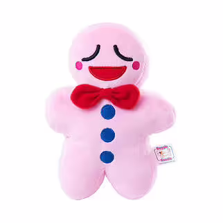 Doggie Goodie Dog Plush Toy With Squeaker - Gingerbread Buddies The Shy Guy Pink
