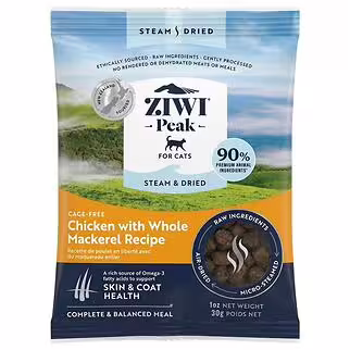 Trial Pack Ziwipeak Cat Food - Steam & Dried - Grain Free Chicken with Whole Mackerel