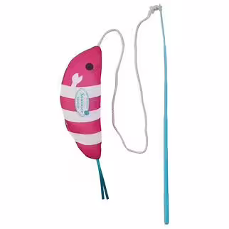 Petio Cat Toy - Soft Kicking Stuffed Shrimp Teaser (Strawberry color)